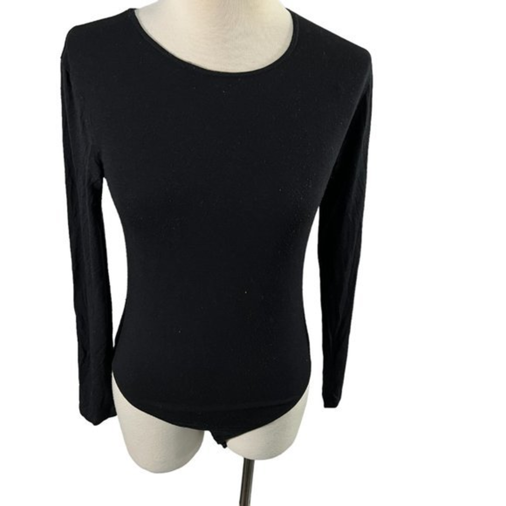 🌿4/$35🌿 JAN Black Scoop‎ Neck Long Sleeve Body Suit (no size tag)